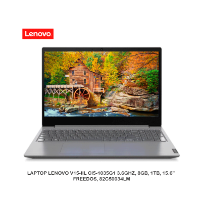 LAPTOP LENOVO V15-IIL CI5-1035G1 3.6GHZ, 8GB, 1TB, 15.6" FREEDOS, 82C50034LM